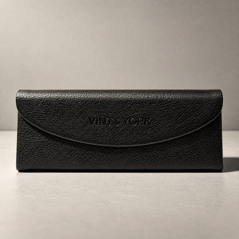 Leather Eyewear Triangle Case | Black - Vint & York
