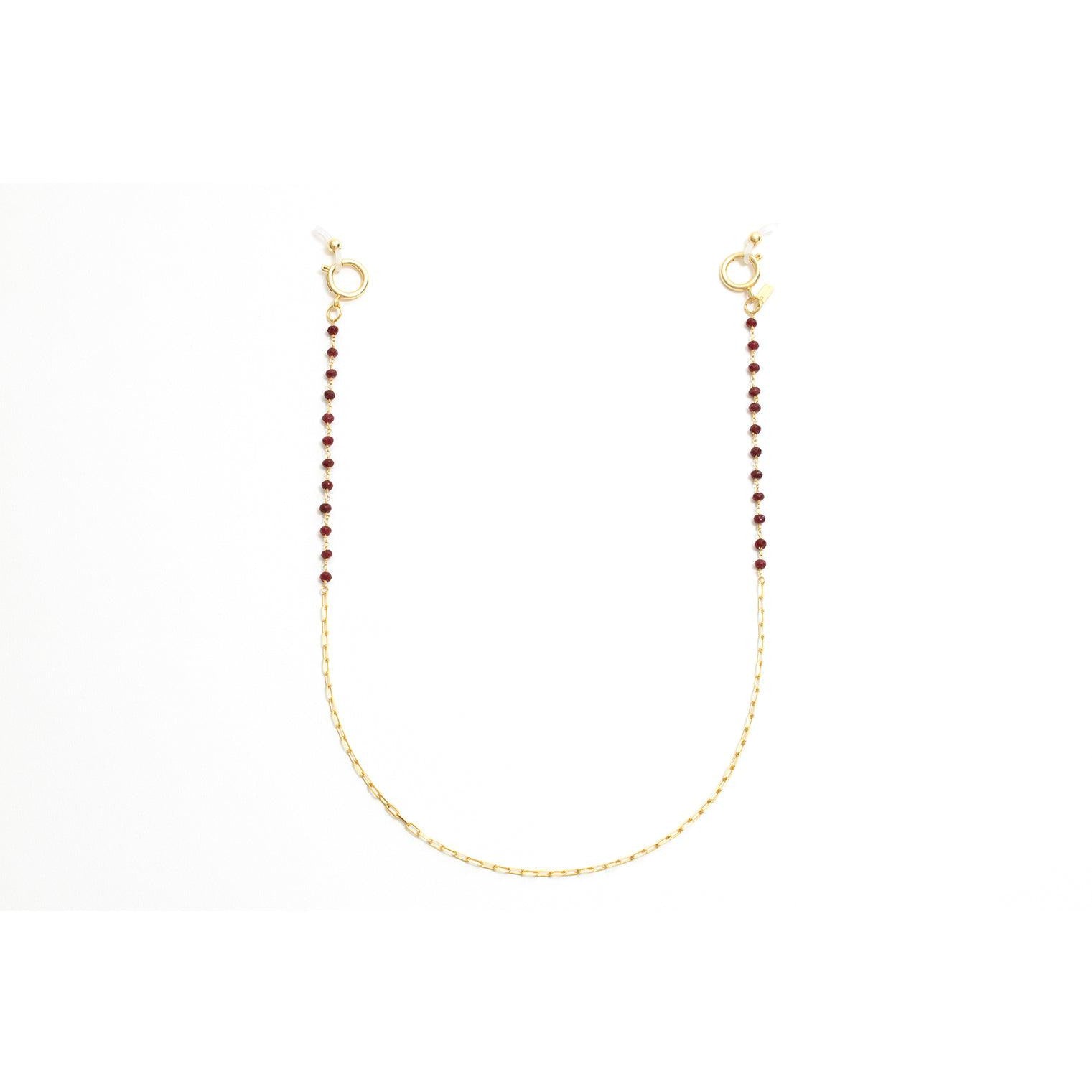 Classic Gold Chain with Red Gems from Vint & York