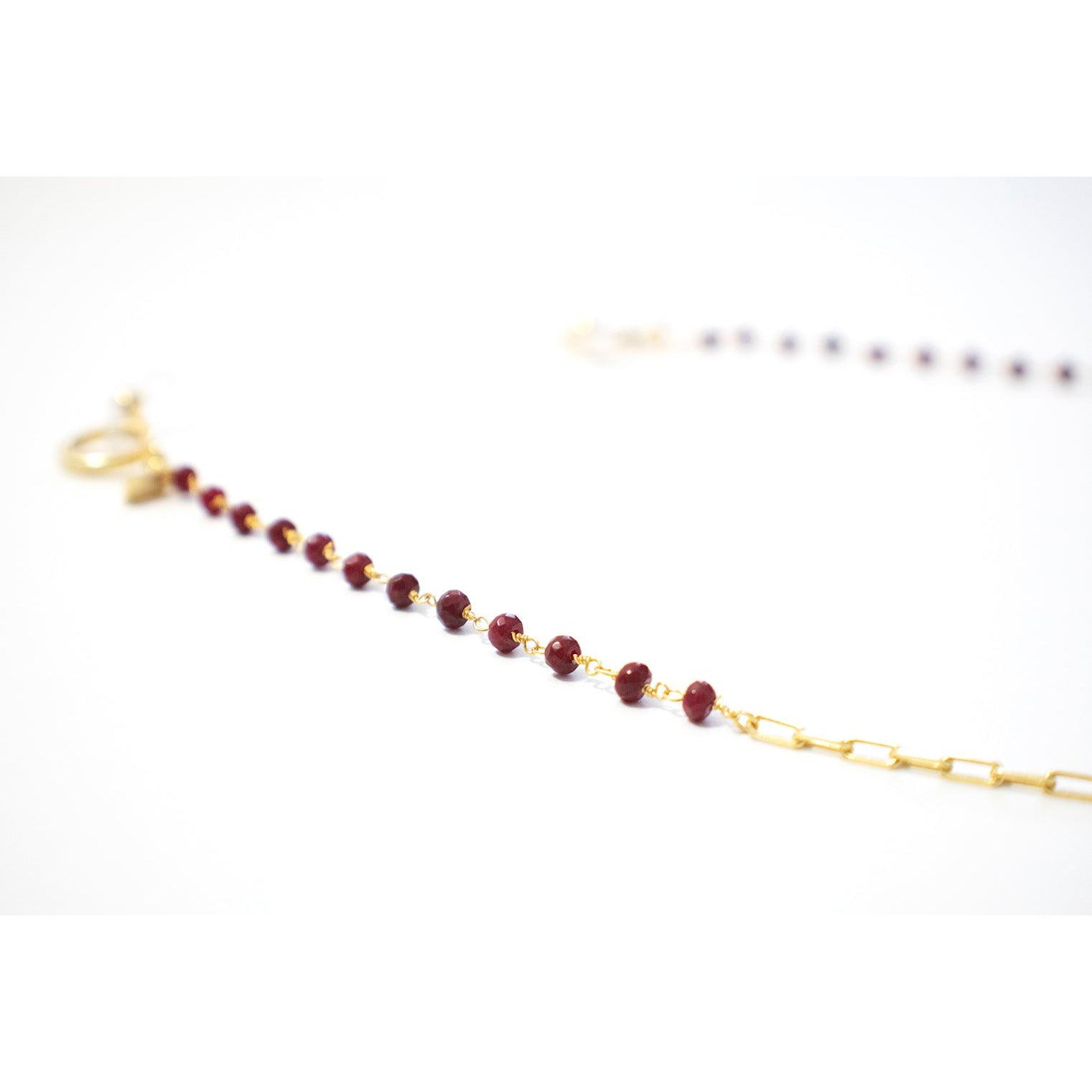 Classic Gold Chain with Red Gems from Vint & York